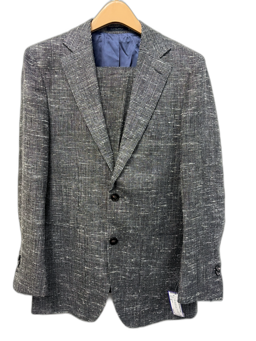 Suitsupply Gray Wool Blend Plaid Patch Pocket 2 Button Men's Suit Gray / 46