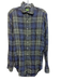 Sid Mashburn Size S Green & Blue Linen Plaid Men's Long Sleeve Shirt Green & Blue / S