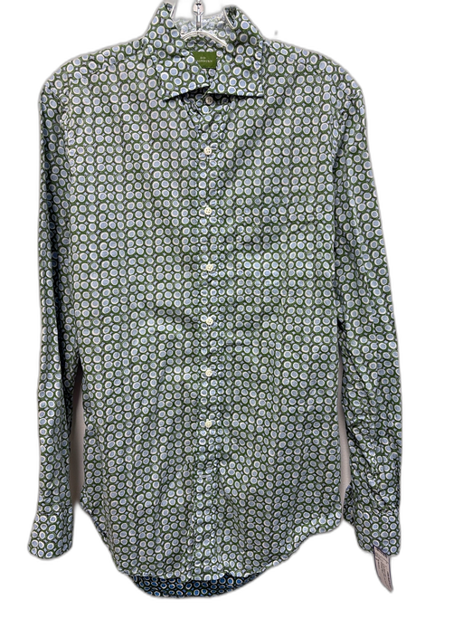 Sid Mashburn Size S Blue & Green Cotton Dots Button Up Men's Long Sleeve Shirt Blue & Green / S