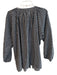 Tucker Size XL Black & White Silk & Cotton Long Sleeve Plaid Scoop Neck Top Black & White / XL