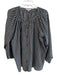 Tucker Size XL Black & White Silk & Cotton Long Sleeve Plaid Scoop Neck Top Black & White / XL