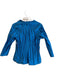 Beluva Size L Blue Polyester Long Sleeve solid color Pleated Button Down Top Blue / L