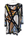 Eva Varro Size XL Black & Multi Polyester Long Sleeve Abstract Print Top Black & Multi / XL