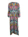 Bariloche Size 46 Multi Viscose Long Sleeve Abstract Print Tie Waist Dress Multi / 46