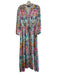 Bariloche Size 46 Multi Viscose Long Sleeve Abstract Print Tie Waist Dress Multi / 46