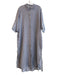 Lia bella Size Est L Blue & White Linen Short Sleeve Striped Side Slits Dress Blue & White / Est L