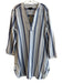 J Crew Size XL Blue & White Linen Blend Long Sleeve Striped V Neck Collar Dress Blue & White / XL