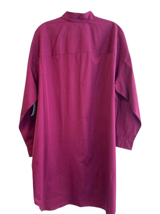Frank & Eileen Size L Red No Fabric Tag Long Sleeve solid color Collar Dress Red / L