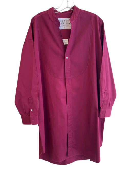 Frank & Eileen Size L Red No Fabric Tag Long Sleeve solid color Collar Dress Red / L