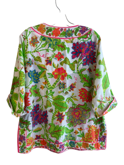 Gretchen Scott Size XL Multi Color No Fabric Tag 3/4 Sleeve Floral Print Top Multi Color / XL