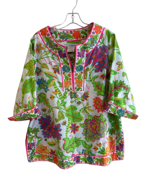 Gretchen Scott Size XL Multi Color No Fabric Tag 3/4 Sleeve Floral Print Top Multi Color / XL