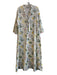 Tuckernuck Size XXL Multi Cotton Long Sleeve Floral Print V Neck Neck Tie Dress Multi / XXL