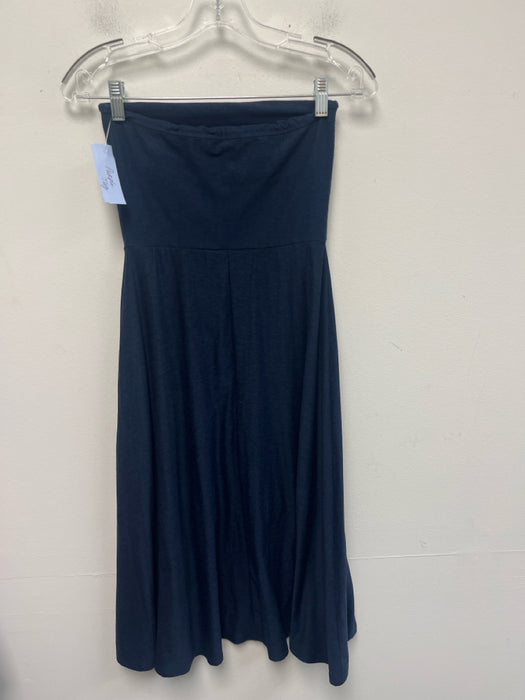 Beyond Yoga Size XS Navy Blue Polyester Blend Elastic Waist Heathered Midi Dress