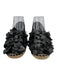 Tory Burch Shoe Size 7.5 Black & Beige Leather Upper Floral Applique Espadrille Black & Beige / 7.5