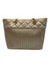 Lilly Pulitzer Gold Leather Quilted Woven Metallic Tote Bag Gold