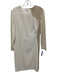 Elie Tahari Size 10 White, Gold, Beige Triacetate Blend Long Sleeve Dress White, Gold, Beige / 10