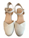 Alex Marie Shoe Size 8 Beige Canvas Almond Toe Ankle Strap Wedge Shoes Beige / 8