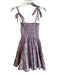 Hill House Size XS Pink & Multi Cotton Sleeveless Floral Print Synched Hem Dress Pink & Multi / XS