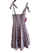 Hill House Size XS Pink & Multi Cotton Sleeveless Floral Print Synched Hem Dress Pink & Multi / XS