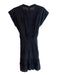 Veronica Beard Size 4 Black Cotton Short Sleeve solid color Waist tie Dress Black / 4