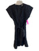 Veronica Beard Size 4 Black Cotton Short Sleeve solid color Waist tie Dress Black / 4