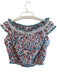 Poupette St. Barth Size XS Teal, Blue & White Cotton Wide Neck Cap Sleeve Top Teal, Blue & White / XS
