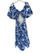 Hyacinth House Size M White & Blue Cotton 3/4 Balloon Sleeve Flowers Maxi Dress White & Blue / M