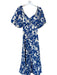 Hyacinth House Size M White & Blue Cotton 3/4 Balloon Sleeve Flowers Maxi Dress White & Blue / M
