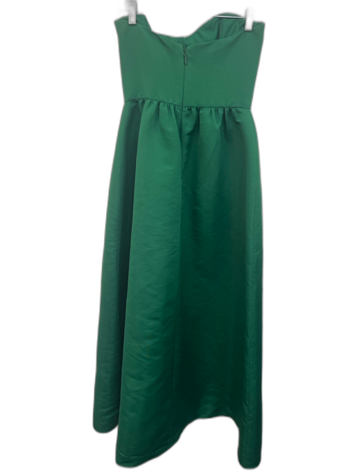 Amsale Size 6 Green Polyester Strapless Bow Gathered Waist Full Length Gown Green / 6