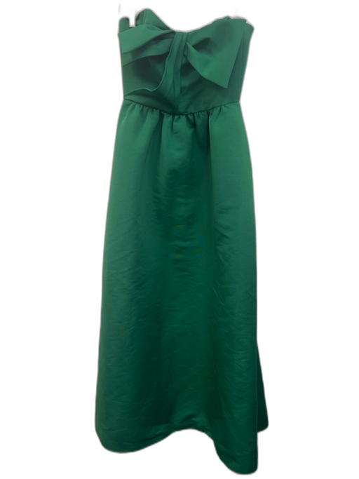 Amsale Size 6 Green Polyester Strapless Bow Gathered Waist Full Length Gown Green / 6