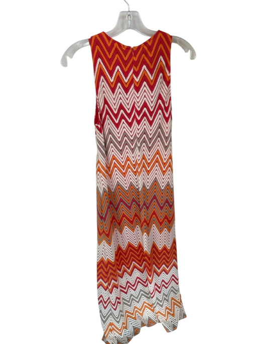 Muse Size 10 Orange & cream Sleeveless Chevron Perforated Maxi Dress Orange & cream / 10