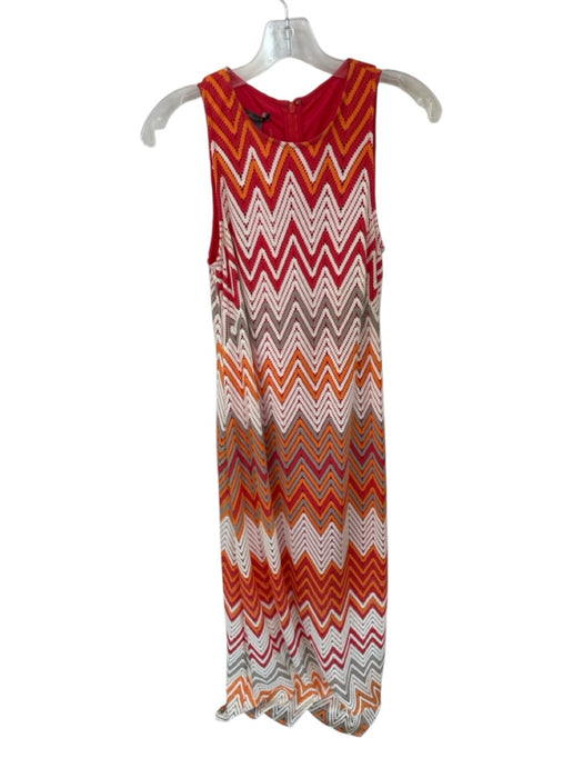 Muse Size 10 Orange & cream Sleeveless Chevron Perforated Maxi Dress Orange & cream / 10