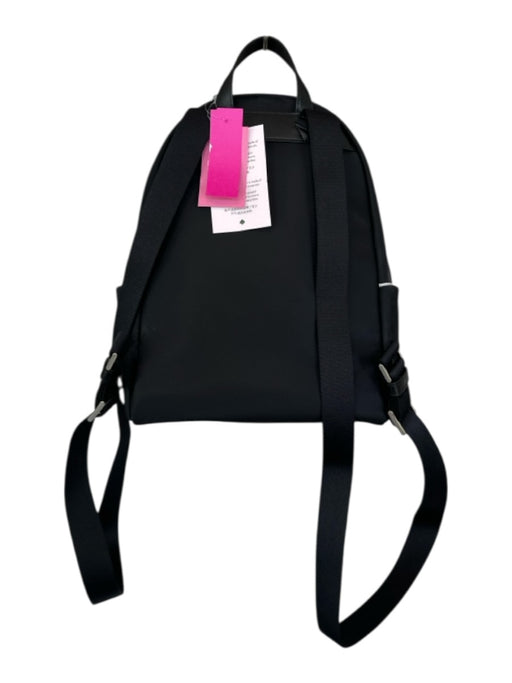 Kate Spade Black & Gold Nylon Front Zip Side Pocket Top Handle Straps Backpack Black & Gold