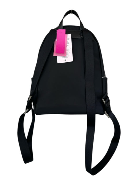 Kate Spade Black & Gold Nylon Front Zip Side Pocket Top Handle Straps Backpack Black & Gold