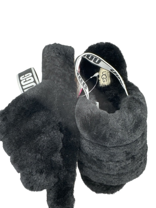 Ugg Shoe Size 7 Black Mule Fuzzy Back Strap Slippers Black / 7