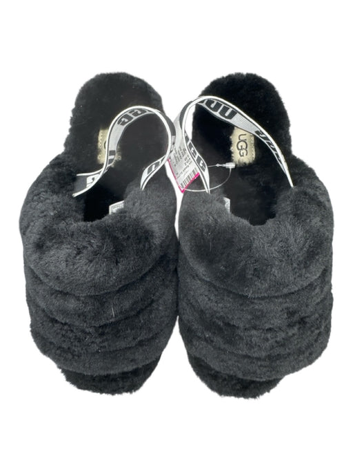 Ugg Shoe Size 7 Black Mule Fuzzy Back Strap Slippers Black / 7