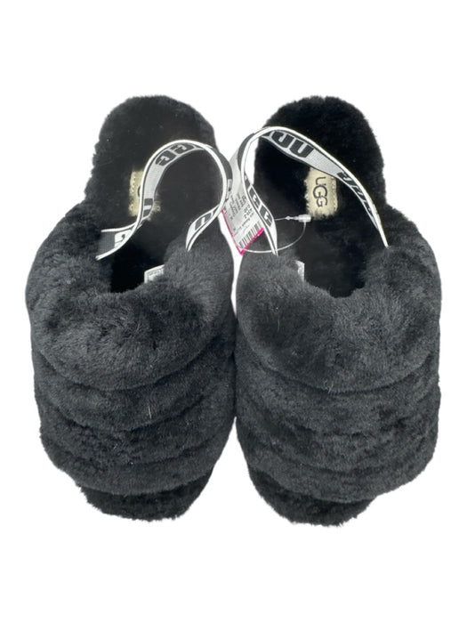 Ugg Shoe Size 7 Black Mule Fuzzy Back Strap Slippers Black / 7