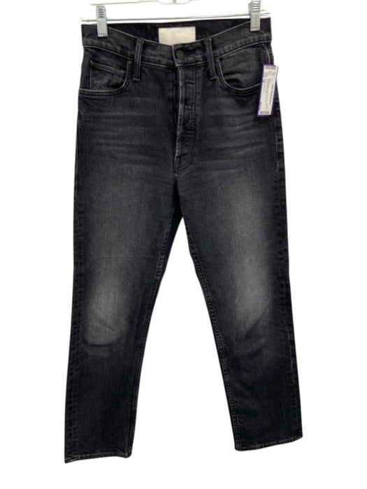 Mother Superior Size 26 Black Cotton High Rise Button Fly Straight Jeans Black / 26