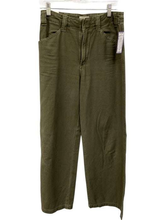 Citizens of Humanity Size 25 Green Cotton High Rise Zip Fly Wide Leg Jeans Green / 25
