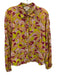 Allison Size S Pink, Yellow, Purple Cotton Long Sleeve Button Up Collar Top Pink, Yellow, Purple / S
