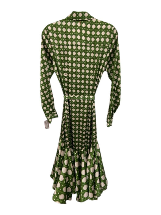 Misa Size XS Green & Pink Polyester Blend Long Sleeve Abstract Print Dress Green & Pink / XS