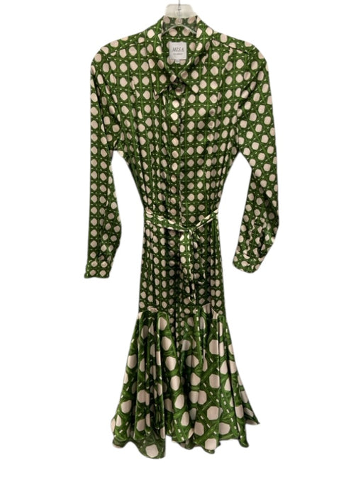 Misa Size XS Green & Pink Polyester Blend Long Sleeve Abstract Print Dress Green & Pink / XS