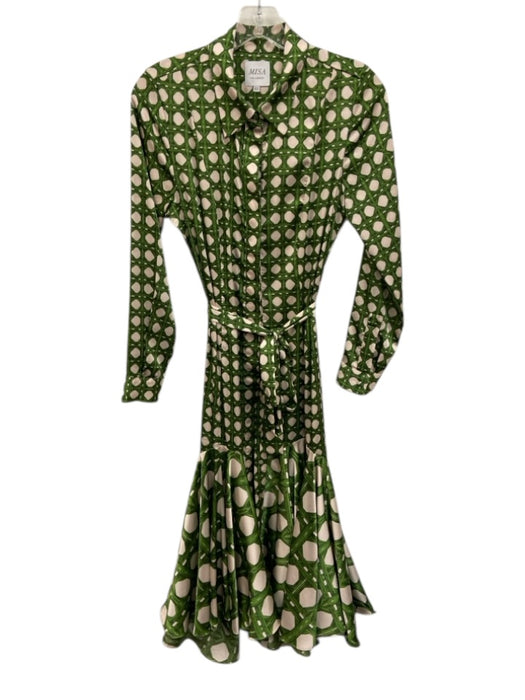 Misa Size XS Green & Pink Polyester Blend Long Sleeve Abstract Print Dress Green & Pink / XS
