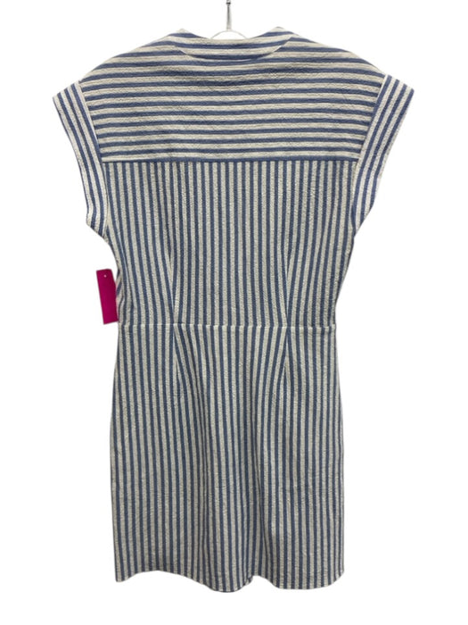 Veronica Beard Jeans Size Small Light blue & white Cotton Blend Cap Sleeve Dress Light blue & white / Small
