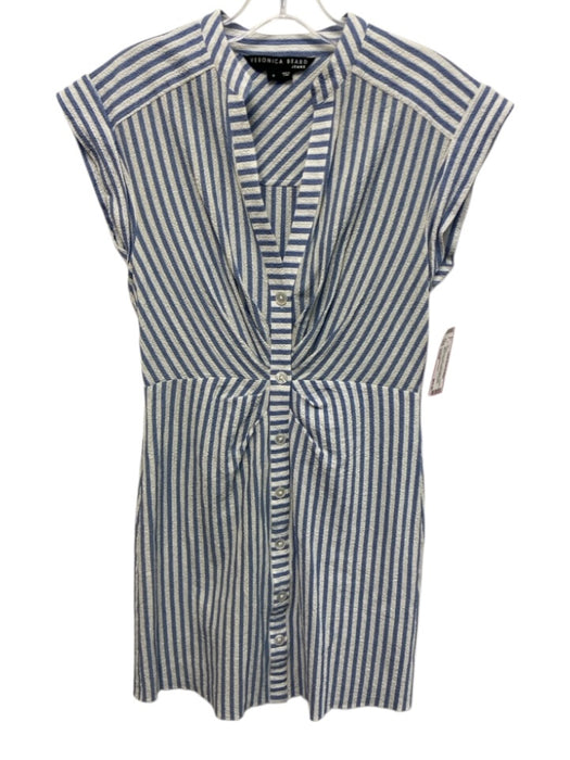 Veronica Beard Jeans Size Small Light blue & white Cotton Blend Cap Sleeve Dress Light blue & white / Small