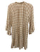 Show Me Your Mumu Size Medium Beige & White Long Sleeve Buffalo Check Dress Beige & White / Medium
