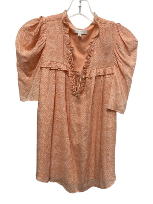 Anna Cate Size XS Peach Pink & Orange Rayon Short Sleeve Abstract Dots Top Peach Pink & Orange / XS