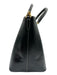 Prada Black Patent Leather Gold Tone Hardware Double Handle contrast stitch Bag Black / S/M