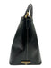 Prada Black Patent Leather Gold Tone Hardware Double Handle contrast stitch Bag Black / S/M