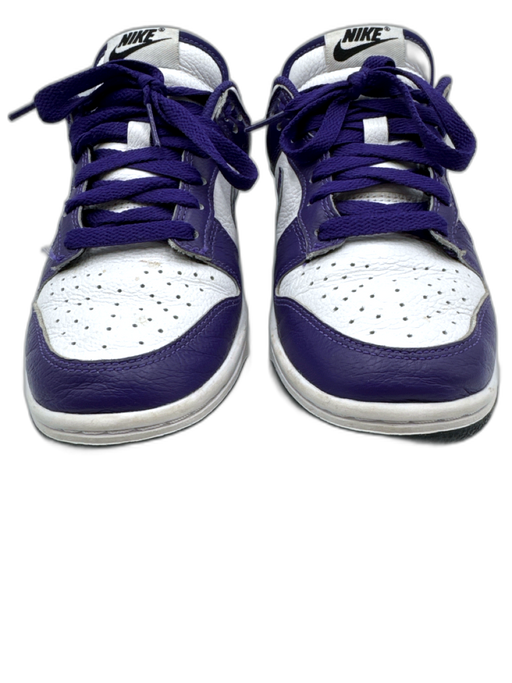 Nike Shoe Size 5.5 Purple & White Leather Color Block Perforated Dunk Sneakers Purple & White / 5.5